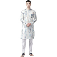 See Designs Men's White Multi Tie And Dye Print Design Straight Kurta - Sd2Kt_1114S
