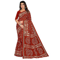 Tamaira Fashion Women's Plain Weave Pure Cotton Saree Without Blouse Piece(2476_Rust)