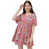 Kotty Women's Fit And Flare Printed Crepe Multicolor Dress