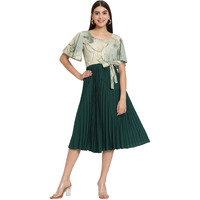 Kzully Women's Crepe A-Line Midi Dress (601-Mrb-Green-M_Green_M)