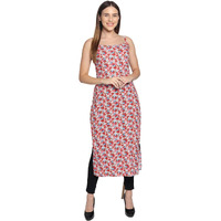 Patlani Women's Crepe Full Stitched Kurti. Red