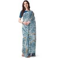 Pratham Blue Women's Silk Saree With Blouse Piece |Saree For Women | Women Saree With Blouse Piece | Silk Saree For Women | Printed Fancy Saree (Pb-391_Teal Blue)