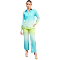 Fabnex Women Co Ord Set For Women | Co Ord Set For Women Stylish | Kurta Set For Women | Kurta Set | Ethnic Co Ord Set For Women | Full Sleeve Co-Ord Set (K-105-Blue-Green-S)