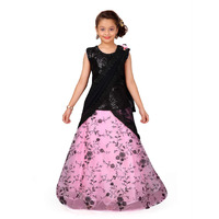 Aarika Girl's Net Lehenga Choli (Lch-1030-Black-Pink-34)