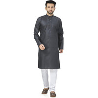 Be Active Men's Traditional Solid Full Sleeves Kurta || Cotton Kurta For Men || Men Kurta For Wedding || Kurta For Men (N-Rfsk0001 32 Kr Xxl) Dark Grey