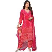 Fashion Basket Soft Silk Kurta Set With Duptta For Women Red