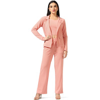 Om Sai Latest Creation Women's Lycra Open Front Dress (Oslc-W1856&W1857&Tr863_Pink_3Xl)