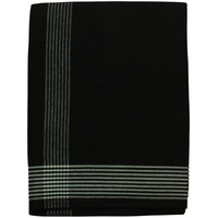 Prakasam Cotton Mens Cotton Single Multi Colour (1.28X2.00 Mtrs) Dhoti - Stripes Border (Black)