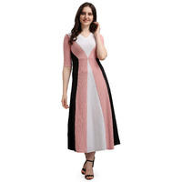 Purvaja Women's Corduroy Empire Waist Maxi Cocktail Dress (Lucy-412-Pe-Bl-S_Peach
