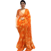 Shiv Textiles Womens Orange Cotton Printed Saree For Women (Smc-St-154-Orange)