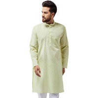 Sojanya (Since 1958 Men's Lime Green Cotton Only Long Kurta Size: Xxl