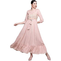 Anubhutee Women's Cotton Mauve Yoke Embroidered Ethnic Dress (2Xl)