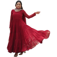 Fashion Basket Georgette Anarkali Kurta Set For Women Maroon
