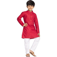 Jbn Creation Boys' Maroon And White Kurta Pyjama Set (B867)