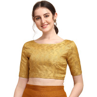 Oomph! Jacquard Beige Readymade Blouse For Women - Rbbl121S