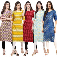 Pinkmint Women's Crepe Digital Print Straight Kurta (M-332-329-337-343-353-Xxl)