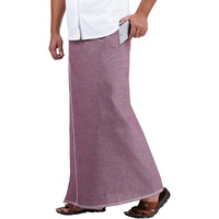 Prakasam Cotton Mens Supreme Quality Kfc Plain Welcro Pocket Dhoti (Kfc-Pln-Purple)