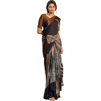 Pujia Mills Woman Digital Print Satin Silk Sadi Indian Ethnic Wear Printed Saree With Unstitch Blouse Regular Print Sadi Simple Digital Print Sadi Lavender Gray Multicolor Saree