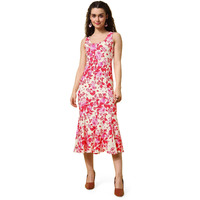 Purvaja Womens Mermaid Midi Length Dress (Wini-027-Rosie_Red_Small)