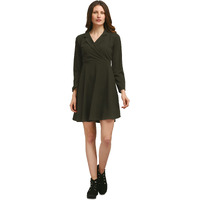 Purvaja Womens Fit & Flare Above Knee Length Dress (Ruby-469-Dark Olive_Dark Olive_Xx-Large)
