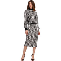 Purvaja Women's Polyester Blend Cocktail Midi Dress (Maxi-029-Waves-Xl_Black