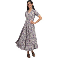 Tissu Women's Grey Floral Printed Fit & Flare Dress 2241_Grey_S
