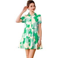 Tadkee Women's Cotton Blend Classic Above The Knee Casual Dress (Fn-One-Piece-129-Green-M_Green_M)