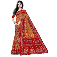 Tamaira Fashion Women's Warli Print Pure Cotton Saree Without Blouse Piece(2467_Mustard)
