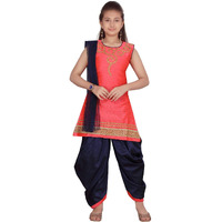 Aarika Girl's Silk Patiala Suit Set (Pt-18272_Gajri_28)