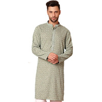 Jompers Men Pista Embroidered And Sequence Kurtas (Pista, M)