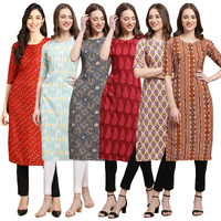 Pinkmint Women's Crepe Solid Regular Kurti (Ks01_Multicolor6