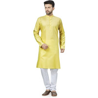 Be Active Men's Cotton Regular Shirt (N1-Rfsk0001-Set_Yellow_L)