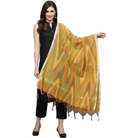 Stylum Women's Self Design Silk Blend Dupatta (Mustardtola_Mustard)