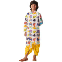 Pspeaches Boys Printed Regular Kurta With Dhoti Pants (14-15Years)