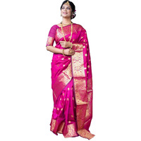 Sugathari Women's Banarasi Saree Pure Kanjivaram Silk Saree Soft New Ladies 2025 Design Wear Pattu Sarees Latest Sadi Party Sari Collections With Blouse Piece (San Pari-226-Rani)