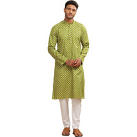 Be Active Men's Cotton Regular Fit Kurta (C-399-3_Green, Medium