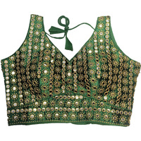Pujia Mills Women's Milan Silk Solid Sleeveless Regular Blouse (B101 Bottle Green 40