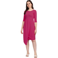 Purvaja Women's Corduroy Bodycon Knee Length Dress (Ruby-124-Pn-Xl_Pink