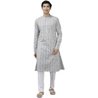 See Designs Men Multicolor Printed Pure Cotton Regular Fit Straight Kurta With Pyjama - Sdkt104501M (Medium)
