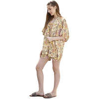 Smowkly Women's Cotton Blend Fit And Flare Mini Beach Dress (1489 Sm_Yellow