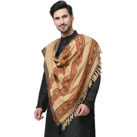 Weavers Villa Men's Woolen Shawl (Ms-500, Beige), 100Cm X 200Cm