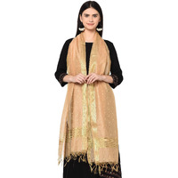 Weavers Villa Women's Banarasi Poly Silk Woven Dupatta (Beige, 2.25 Mtrs)