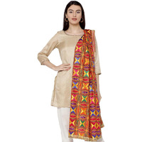 Weavers Villa Women's Heavy Phulkari Multicolored Embroidery Dupatta.. (Multi-3)