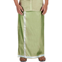 Prakasam Cotton Men's Asha Pattu (Art Silk) 8Yard (3.60M) Colour Double Layer Dhoti