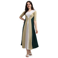 Purvaja Women's Corduroy Empire Waist Maxi Cocktail Dress (Lucy-419-Lo-Gn-M_Green
