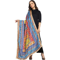 Weavers Villa Women's Poly Silk Digital Graphic Printed Ethnic Dupatta, Chunni (Design-2), 2.25 Mtrs