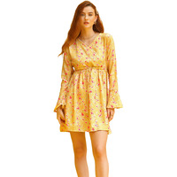 Om Sai Latest Creation Western Dresses For Women | Short A-Line Dress For Girls | Midi Dress For Women Dress For Women (Yellow_Medium)