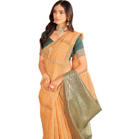 Glory Sarees Women's Sambalpuri Woven Jacquard Cotton Silk Saree With Blouse Piece (Sambalpurisarees102_Orange)