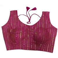 Vihu Fashion Women's Heavy Mono Banglory Sleeveless Regular Blouse (Vf B103 Pink 38