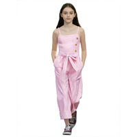 Naughty Ninos Girls Pink Stripes Printed Jumpsuit (Nn01020Drs_6-7 Years)